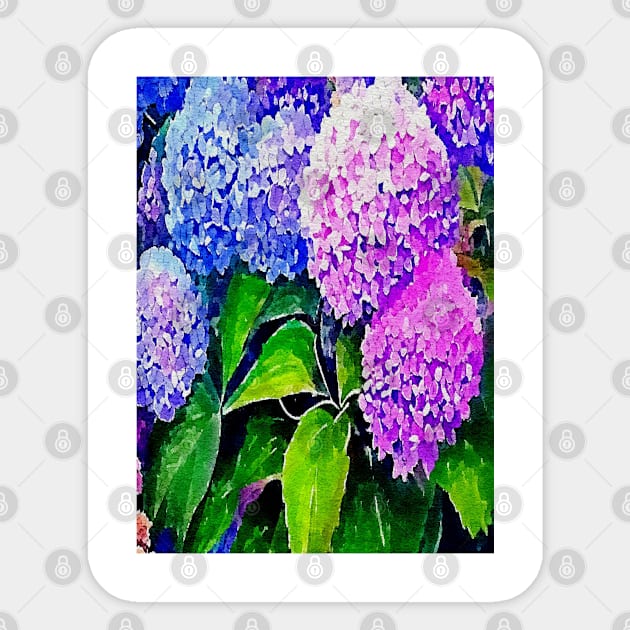 pink blue purple hydrangea flowers Sticker by Banyu_Urip